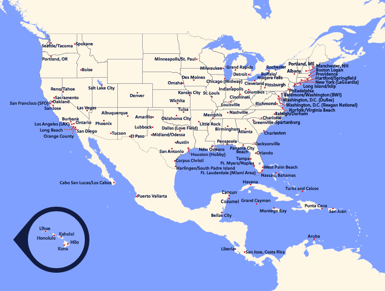 Southwest Airlines - Route Map